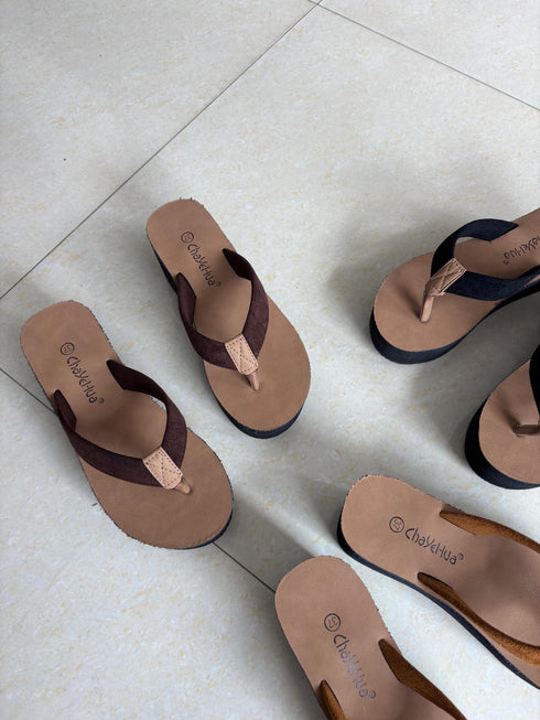 Open Toe Slid On Wedge